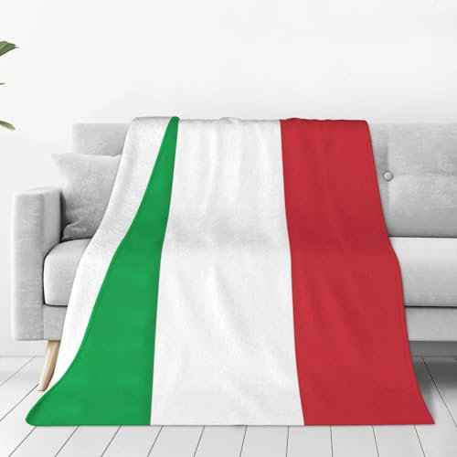 TTYDOKLA Flanelldecke mit Italien-Flagge, Unisex, für jedes Wetter, tragbar, für Bettwäsche, Sofa, Reisen und Camping