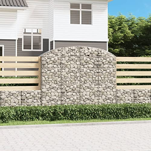 ShGaxin Gabione mit Hochbogen, Gabionenkörbe, Gabionen Hochbeet, Steinkorb, Gabionengitter, Kräuterspirale Für Garten, Drahtkorb Für Pflanzen, 200x50x160/180 cm Verzinktes Eisen
