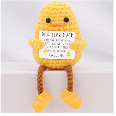 Calkkrer Handgemachte Positive Lange Beine Ente Kuscheltiere, Geburtstag Geschenke, Emotional Support, Mutmacher Geschenke Kuscheltiere, Aufmunterung Geschenke