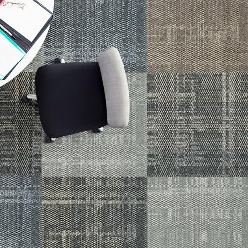 FLOORDIREKT - Teppichfliesen | 1 Stück 50x50cm | - Fliesen Teppiche- robuster Teppichboden - Bodenfliesen mit antirutsch Vinyl Rücken (Luzern Blau)