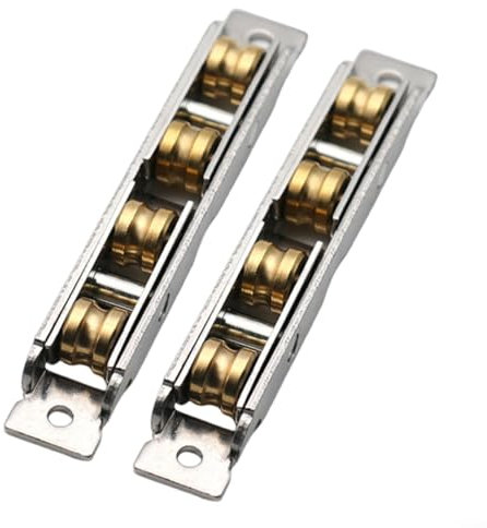 ComfyHarbor Rouleaux de rail de porte coulissante robustes en acier inoxydable avec système de roulement silencieux pour installation de porte en verre et aluminium 15-16 mm (A)
