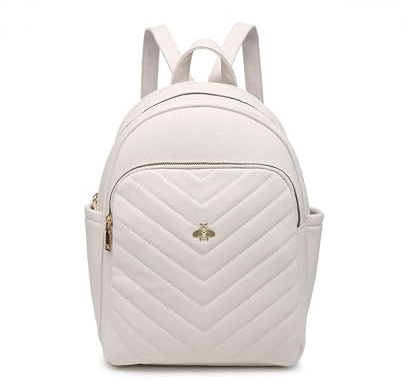 JFY Metal Bee Quilted Chevron Pattern Backpack