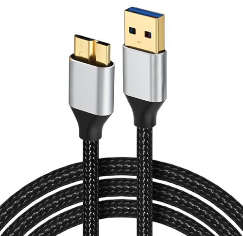 Hard Drive Cable, USB 3.0 A to Micro B Adapter, USB 3.0 Cable for Portable Hard Drive/SSD, 5 Gbps Data Transfer, Compatible with Samsung, Western Digital, Seagate, Toshiba, LaCie, 0.5m (1.6ft)