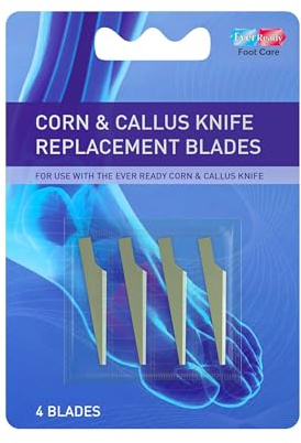 Ever Ready Corn & Callus Knife Replacement Blades, Foot Care, 4 Blades, Compatible with Ever Ready Corn & Callus Knife