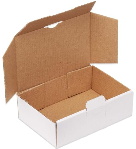 25 Maxibriefkartons 160 x 110 x 50 mm MB-1 weiß stabil Maxibrief Karton Faltschachtel Versandkarton für Post DHL Versand DIN A6 Warensendung Büchersendung Versandschachtel (25 Stück)