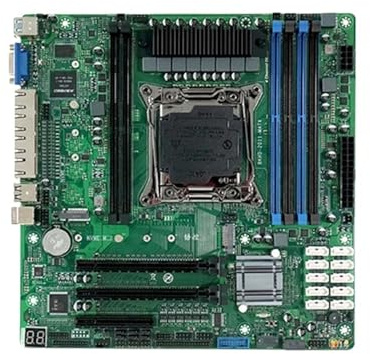 Scheda madre, compatibile con Topton, Scheda madre NAS X99 a 10 alloggiamenti XEON E5 V4 C612 6*DDR4 10*SATA 2*NVMe 4 * 2.5G LAN 3*PCIE Split Firewall Server M-ATX(E5-2650 V4)