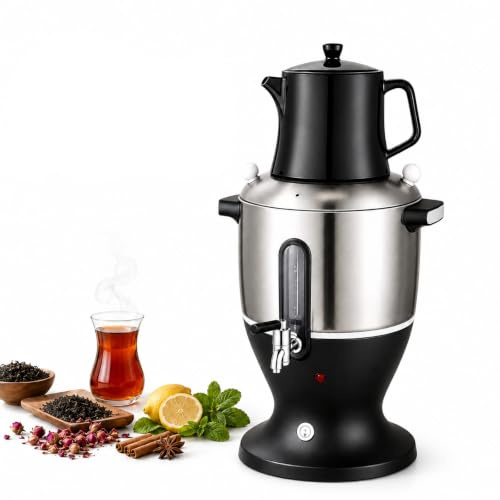 Machine a The Turque Electrique 6L Samovar Bouilloire Distributeur Eau
