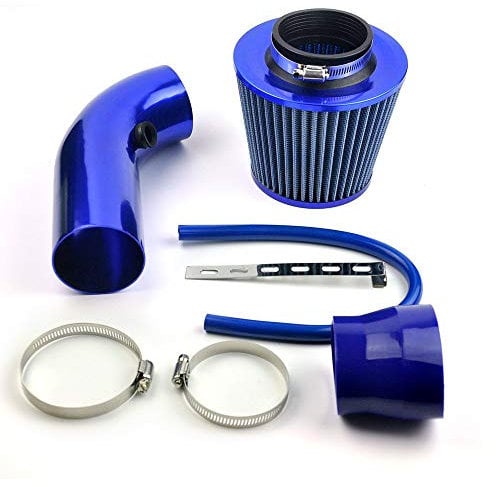 DAXGD Universal Sportluftfilter Auto Aluminium Lufteinlassfilter Pipe Power Flow Kit Blau