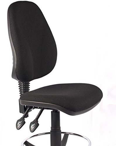 Seating Works HIGH BACK BLACK DRAUGHTSMAN OFFICE HIGH COUNTER CHAIR (BLACK)