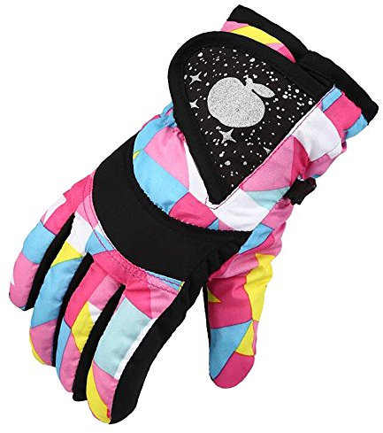 Eastlion niños esquí guantes algodón invierno engrosamiento fría deportes impermeable resistente al viento nieve manoplas para niños y niñas, Color 4