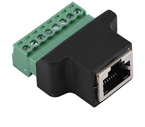VBESTLIFE Adaptateur de Borne RJ45 à vis, DVR Connecteur Ethernet RJ45 Femelle Jack à 8 Broches à Vis Connecteur RJ45