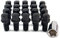 16 x Black Chrome Wheel Bolts Set with 4 x Locking Nuts for Seat Leon with Genuine Alloy Wheels Part No.16BM14RB+B14RB172