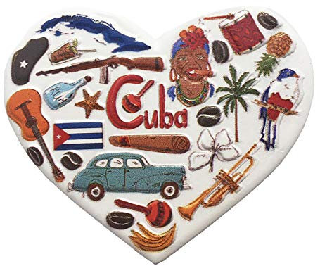 3D Kuba Kühlschrankmagnet in Herzform, Touristen-Souvenirs, Kunstharz, magnetische Aufkleber, Kühlschrankmagnet, Dekoration für Zuhause und Küche, Dekoration aus China (Kuba)