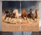 ABAKUHAUS Pferd Rustikaler Gardine, Equine Themed Tiere, Schlafzimmer Kräuselband Vorhang mit Schlaufen und Haken, 280 x 175 cm, Braun Sand