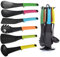 ShirazO Kitchen Utensil Set 6pcs, Silicone Cooking Utensils, Non-Stick Kitchen Utensils Set with Soup Ladle, Spoon, Skimmer, Spaghetti Server, Spatula & Slotted Turner – Black, Heat Resistant