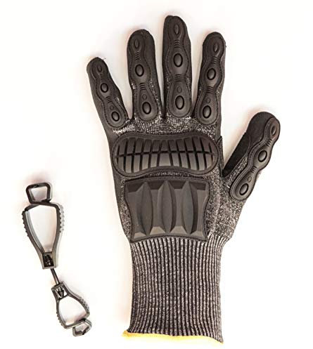 SPEEDSAFE Black N5SP Schutzhandschuh für Profis schützt gegen Schnitt- u. Schlagverletzungen Gratis-Handschuhhalter, Gr. XS – XXXL, schwarz (L)