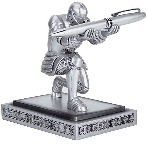LISAQ Verbeugung Ritter Form Desktop Halter Ständer für Stift Zigarre Desktop Halter Dekoration Rüstung Soldat Statue