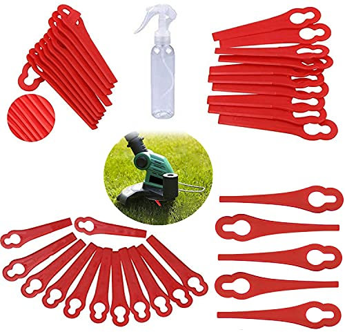150 Stücke Rasentrimmer Messer Rot Ersatzmesser Rasentrimmer Kunststoff Rasenmäherklinge Rasentrimmer für Florabest FRTA 20 A1 Fat 18B2 Fat 18B3, Kleines Loch 5mm, großes Loch 10mm (83X10X5mm)