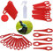 150 Stücke Rasentrimmer Messer Rot Ersatzmesser Rasentrimmer Kunststoff Rasenmäherklinge Rasentrimmer für Florabest FRTA 20 A1 Fat 18B2 Fat 18B3, Kleines Loch 5mm, großes Loch 10mm (83X10X5mm)