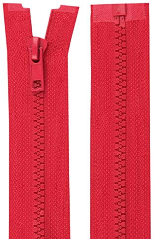 1 Reißverschluss Kunststoff-Profil 5mm 35 cm teilbar, Autolock, Farbwahl, Farbe:himbeerrot
