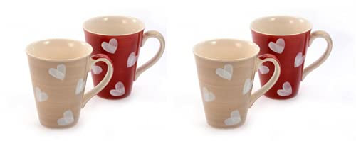 Cha Cult 2 X Becher Corazon Keramik, 2-fach sortiert 0,3 l = 4 Becher