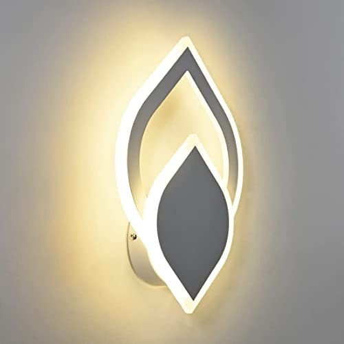 S'AFIELINA LED Wandlampe Drehbar Wandleuchten innen modern Dimmbar 3 Lichtfarbe Wandbeleuchtung Kaltweiß Neutral Warmweiß Licht Wandstrahler für Schlafzimmer Wohnzimmer Flur (Weiß, 1 Stück)