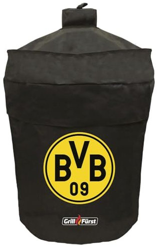 Grillfürst Grill Abdeckhaube BVB Borussia Dortmund - robuste Grill-Abdeckung, wetterfest und wasserdicht, für 57cm Kugelgrills, Holzkohlegrills u.a. von Weber, Napoleon, Outdoorchef