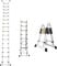Lospitch 5 m (2,5 + 2,5) M, scala telescopica pieghevole in alluminio con stabilizzatore, scala pieghevole di alta qualità e scala pieghevole in alluminio, portata 150 kg
