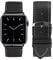 Eternel – Simple tour Armband ikonisch – Kompatibel mit allen Apple Watch Modellen – 45/46mm – Handgefertigt in Frankreich – Pflanzlich gegerbtes Leder – Noir – Adapter in aluminium noir