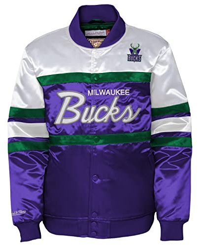 Mitchell & Ness NBA Special Script Heavyweight Satin Jacket - Milwaukee Bucks - XL