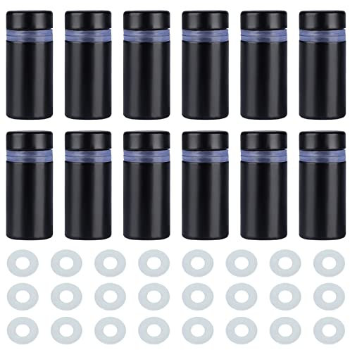 10 Pcs Black Standoff Fixings,Black Sign Standoff Screws Wall Mount Advertisement Fixings Bolts,Used for Billboards,Picture Frames,Glass Posters and Other Signs Display(12x25mm)