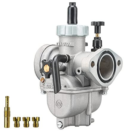 NIBBI Vergaser PE22 mm, Universal für 100–125 cc Flansch Motorrad mit Vergaserdüsen für Dirt Bike Mini Bike Yamaha Kawasaki Suzuki Apollo Dirt Bike Mini Bike KYMCO SYM TAOTAO Scooter Moped
