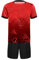 Yeahdor Kinder Jungen Sport Kleidung Set Kurzarm Sportshirt mit Kurz Hose Loose Fit Fußball Basketball Sportanzuzg Trainingsanzug Ba Rot 146-152