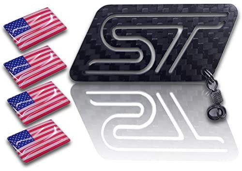 FORTILLO Kohlefaser-Schlüsselanhänger und USA-Flaggenaufkleber, kompatibel mit ST, carbon