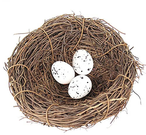 Nid d'oiseaux artificiels, nichoir à oiseaux, jardin, nature, artisanat, faux nid d'oiseau vintage, cage à oiseaux créative pour Pâques, décoration de printemps, optique, vitrine (12 cm)