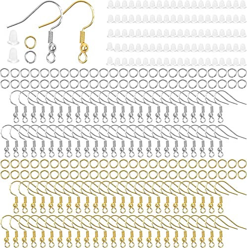 600 pcs Ganci Orecchini Senza Nichel,Ganci per Orecchini Placcati in Argento,ganci per orecchio Ipoallergenici