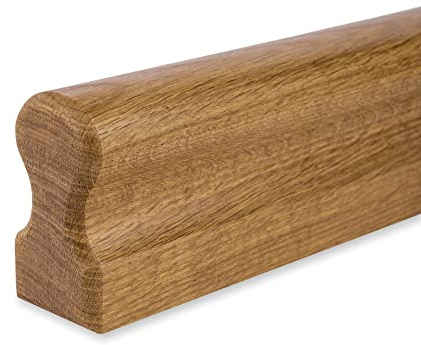 Pasamanos de roble lacado - 45 x 80 mm - Omega (120 cm)