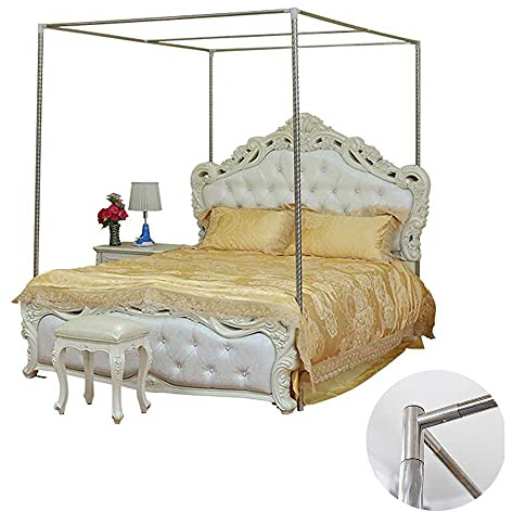 Telaio per zanzariera, struttura per letto a baldacchino in metallo a quattro angoli Baldacchino per letto a baldacchino Semplice tenda a 4 angoli adatta per letto singolo/matrimoniale/re
