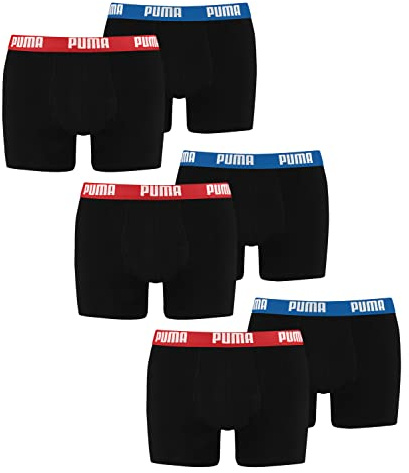 PUMA Herren Boxer Boxershorts Shorts Unterhosen Comfort Stretch 6er Pack, Wäschegröße:2XL, Artikel:-001 red/Blue