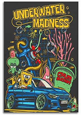 KYNA Vintage-Sportwagen-Poster für BMW F30 3er-Serie, blau, 335i-Poster, dekoratives Gemälde, Leinwand, Wandposter und Kunstbild, modernes Familien-Schlafzimmer, 40 x 60 cm