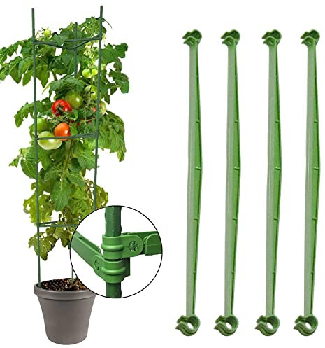 Lot de 24 tuteurs pour tomates et concombres, piquets de jardin de 30 cm, supports de jardin pour plantes grimpantes verticales, légumes, fleurs, fruits, vignes, treillis