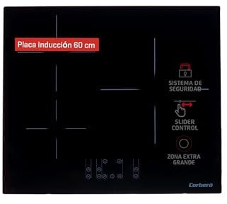 Corberó - Placa Inducción 3 Zonas | CCIM3366 | Potencia 6600 W | Control Touch Control | 3 Boosters | Zona Grande 30 cm | Temporizador 99 Minutos | Desconexión Automática de Seguridad