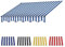 MKYOKO Markise Stoff, Langlebiger Markisenstoff, Wasserdichter Mehrzweck-Markisenschutz, Markisen Ersatzteile (Color : Blue+White, Size : 2m)