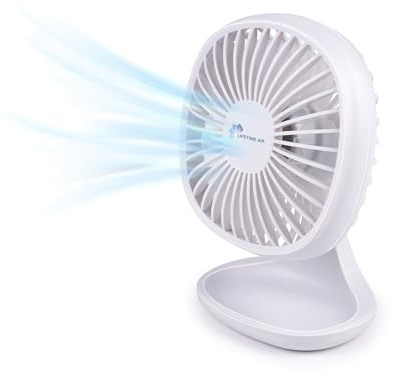 Lifetime Air Mini USB Ventilator - Tischventilator - Inkl. USB-Kabel - 3 Geschwindigkeiten - Kompakt und Tragbar - Kunststoff - Weiß