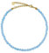 GD GOOD.designs EST. 2015 Bracelet cheville pour femme avec aigue-marine 4mm - Résistant à l'eau - Bracelet cheville en pierre naturelle bleue avec fermoir ajustable en or 18 carats