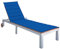 Homgoday Liegestuhl mit Kissen aus massivem Akazienholz und verzinktem Stahl, Massagesessel, Relaxsessel, Massagesessel für den ganzen Körper, 200 x 60 cm, Königsblau