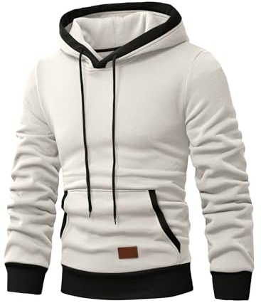 JMIERR Hoodie Herren Baumwolle Langarm Herren Pullover Warm mit Kapuze
