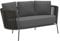MONDO VIRO Daisy Rope 2-Sitzer-Sofa aus Seil und Metall für den Garten, 160 x 73 cm, 71 h (antikgrau - grau)