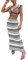 Häkelstrick-Rock-Set für Damen, Sommer, bauchfreies Top, figurbetont, hohe Taille, Maxi-Rock, Strandkleid, 2-teiliges Set, Sesam-Unterteil, Strickrücken, Weiß, Klein