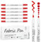 EFNHJF5 6 Stück Rot Textilstifte Waschmaschinenfest，Dual-Tip-Stoffmarker Permanent,stoff stifte waschfestTextilmarker,Ungiftige Stoffmalstifte